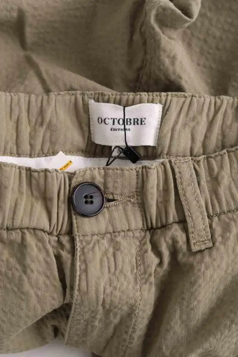 Pantalon droit Octobre Kaki en Coton