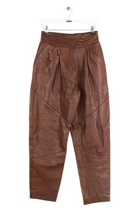 Pantalon droit Other Brand Marron en Cuir, taille S - Seconde Main
