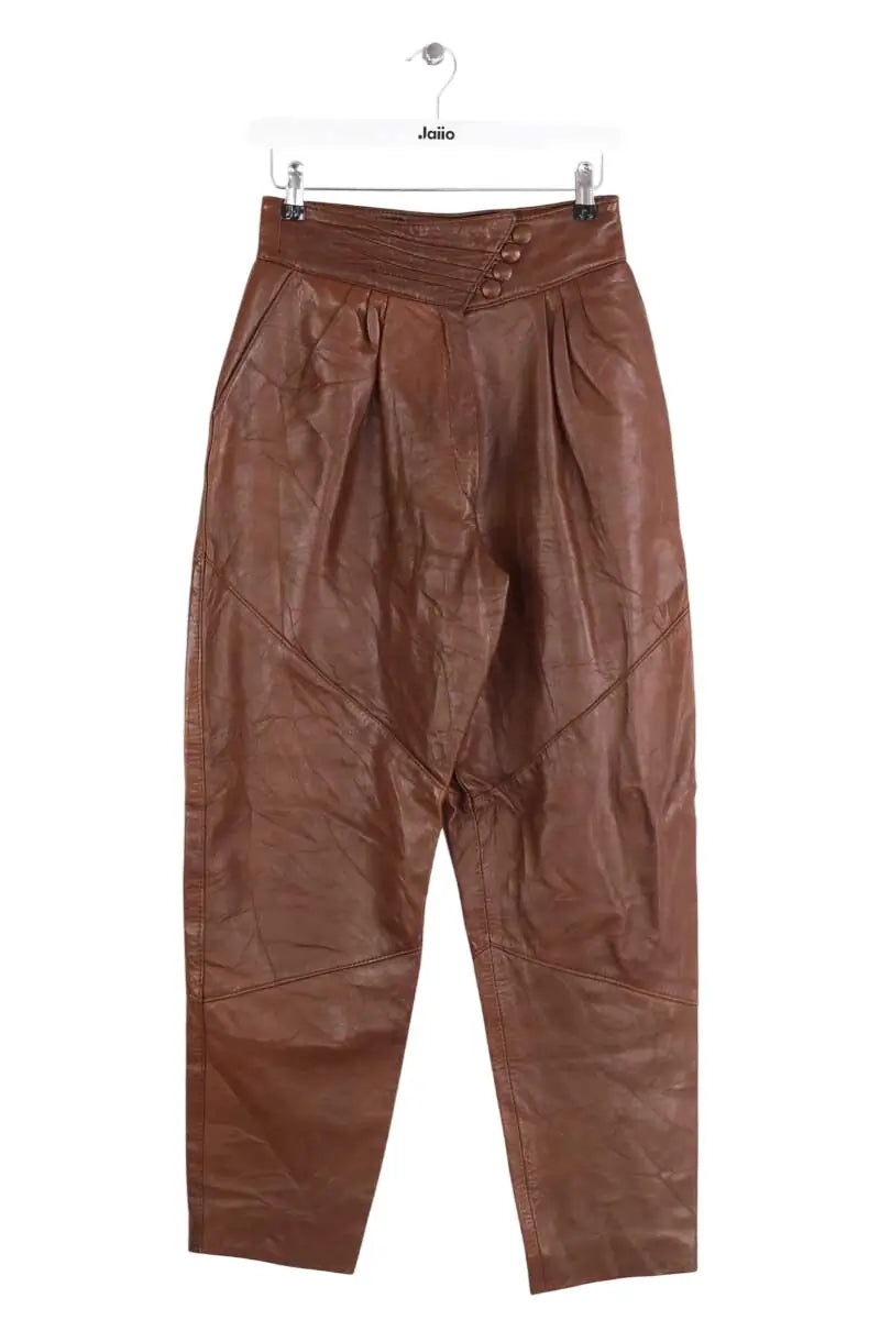 Pantalon droit Other Brand Marron en Cuir, taille S - Seconde Main