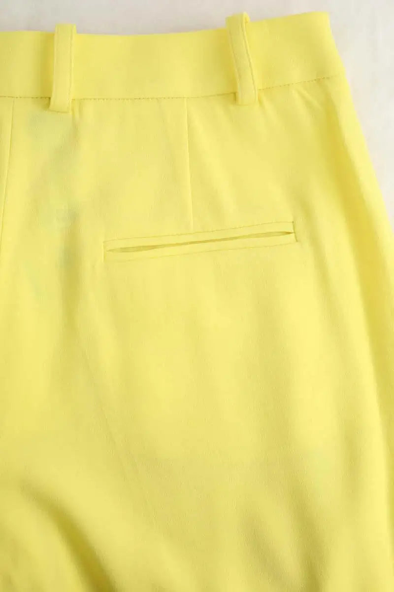 Pantalon droit Paule Ka Jaune en Coton