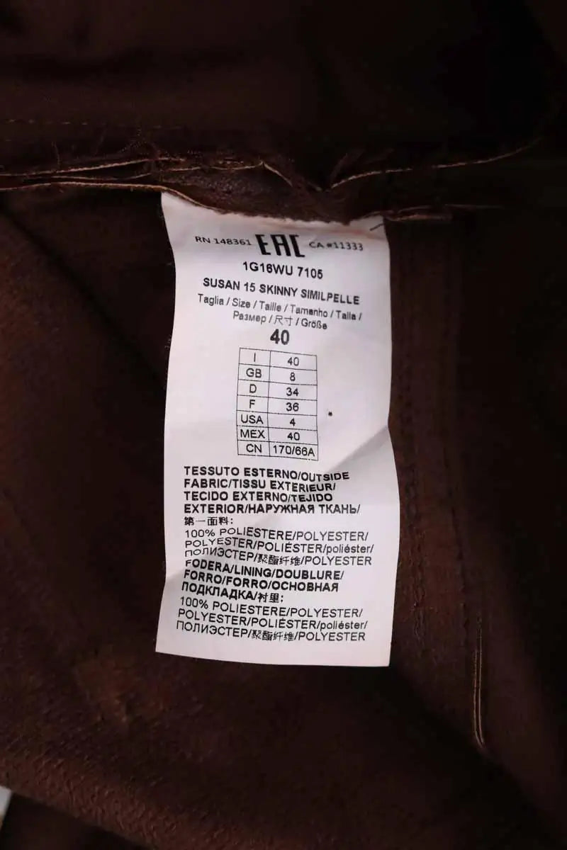 Pantalon droit Pinko Marron en Synthétique