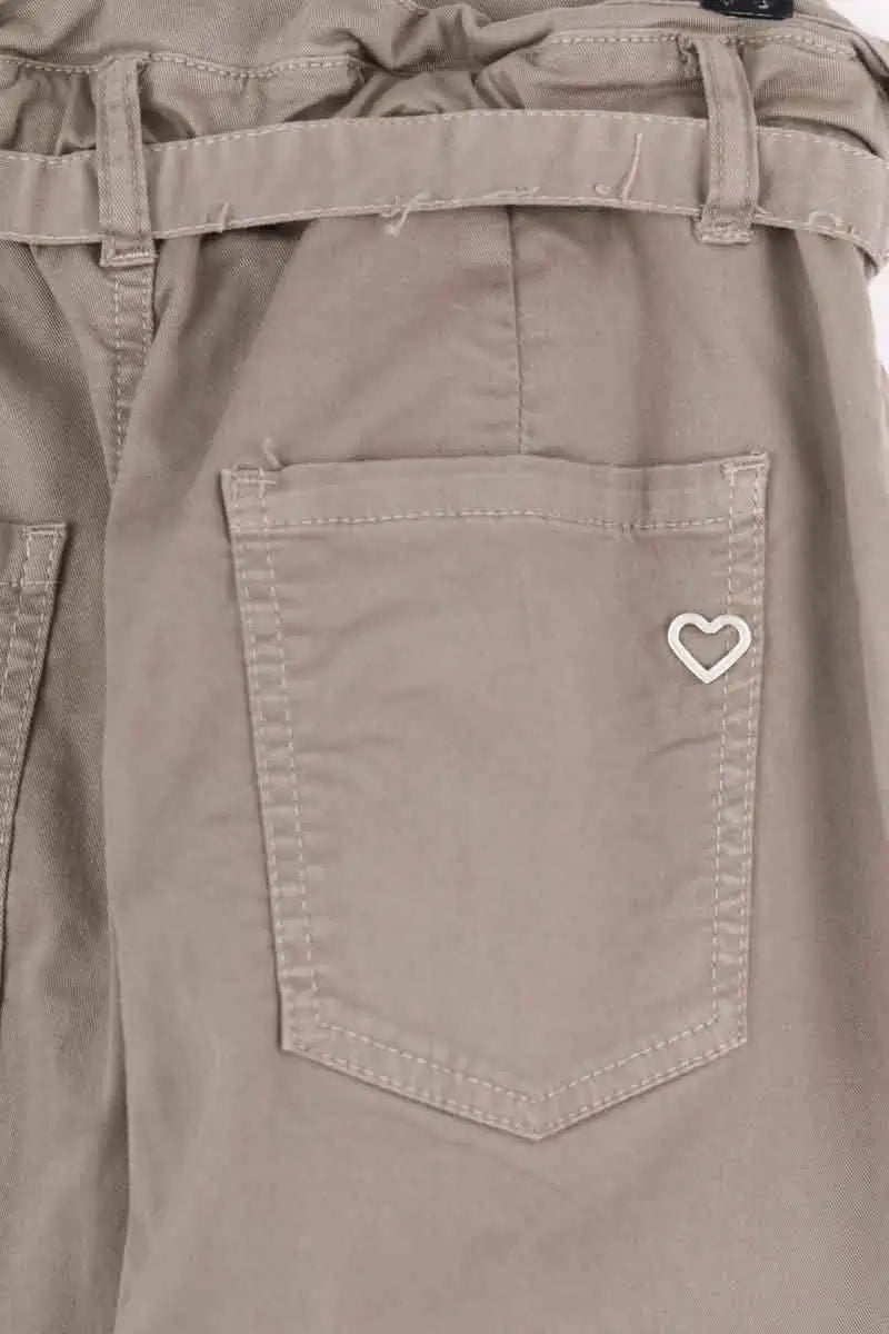 Pantalon droit Please Kaki en Coton