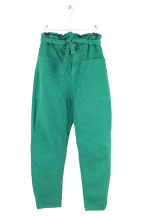 Pantalon droit Please Vert en Coton, taille XS - Seconde Main