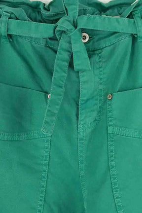 Pantalon droit Please Vert en Coton