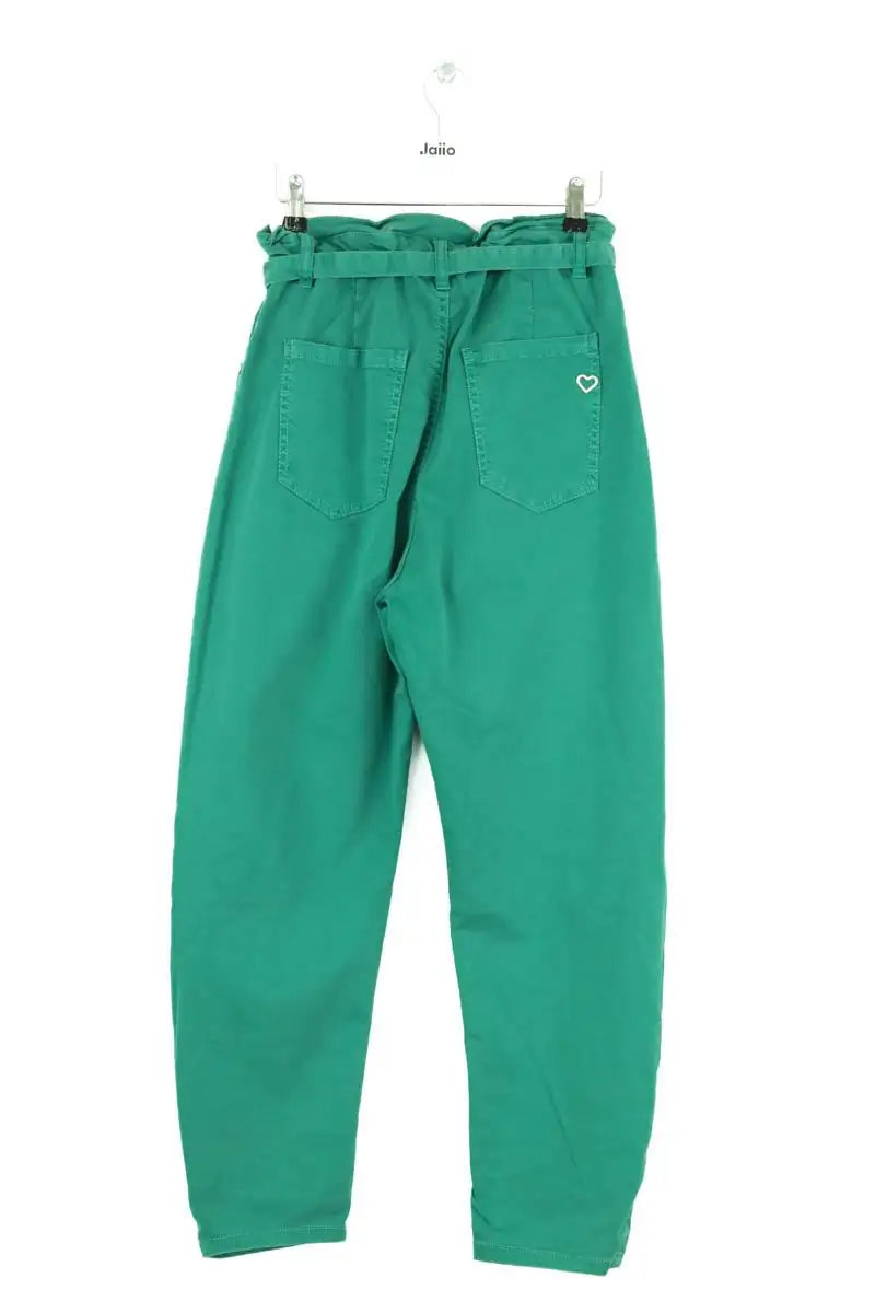 Pantalon droit Please Vert en Coton
