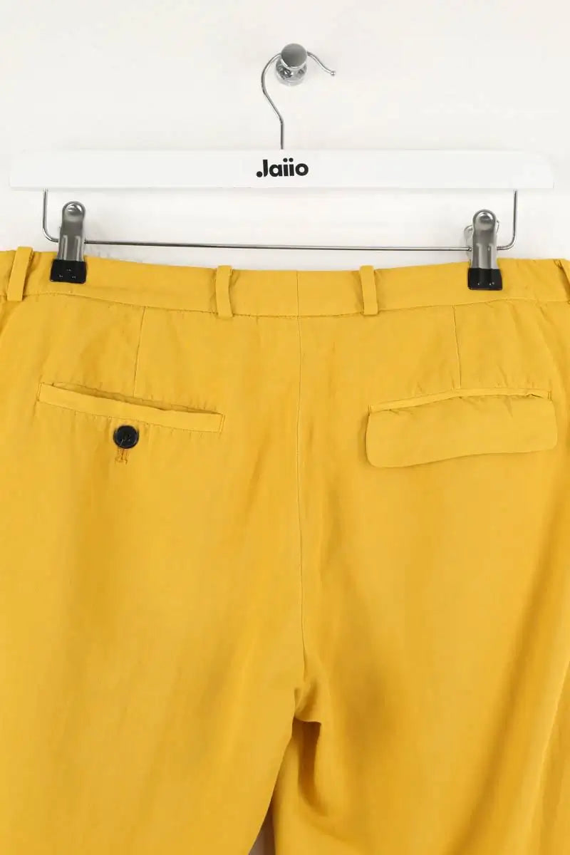 Pantalon droit Pomandère Jaune en Viscose