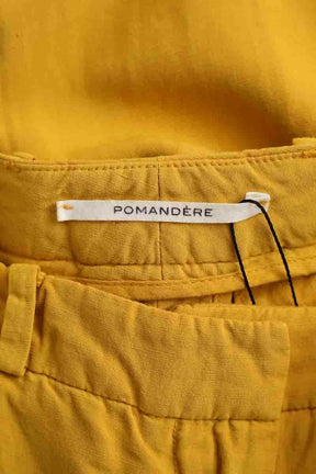 Pantalon droit Pomandère Jaune en Viscose