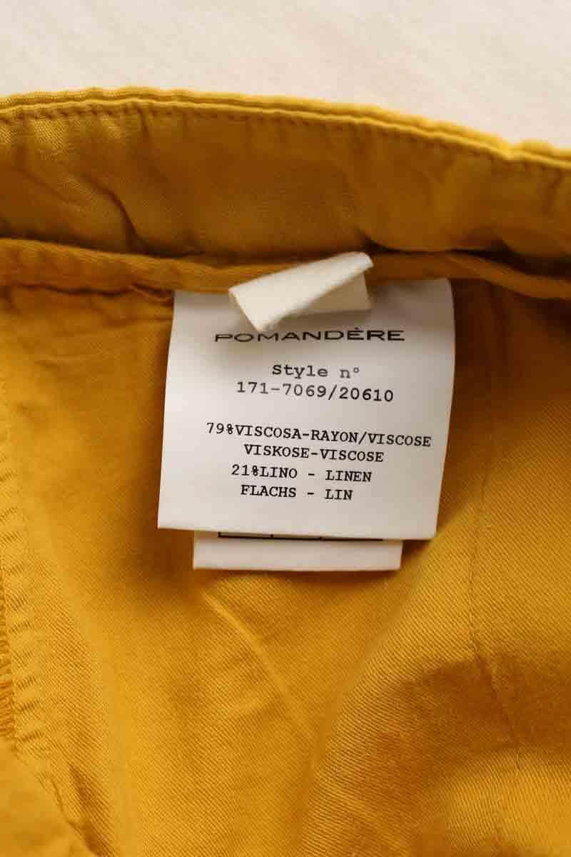 Pantalon droit Pomandère Jaune en Viscose