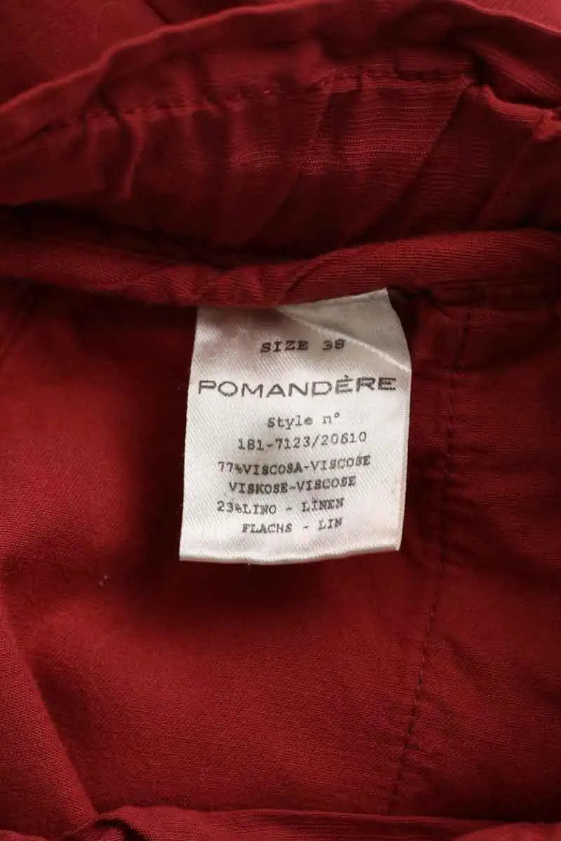 Pantalon droit Pomandère Rouge en Viscose