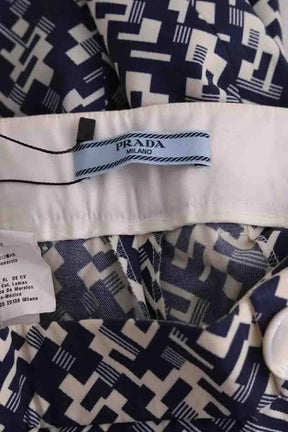 Pantalon droit Prada Bleu en Laine