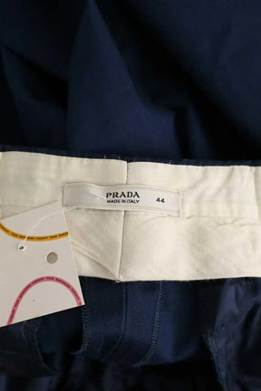 Pantalon droit Prada Marine en Coton