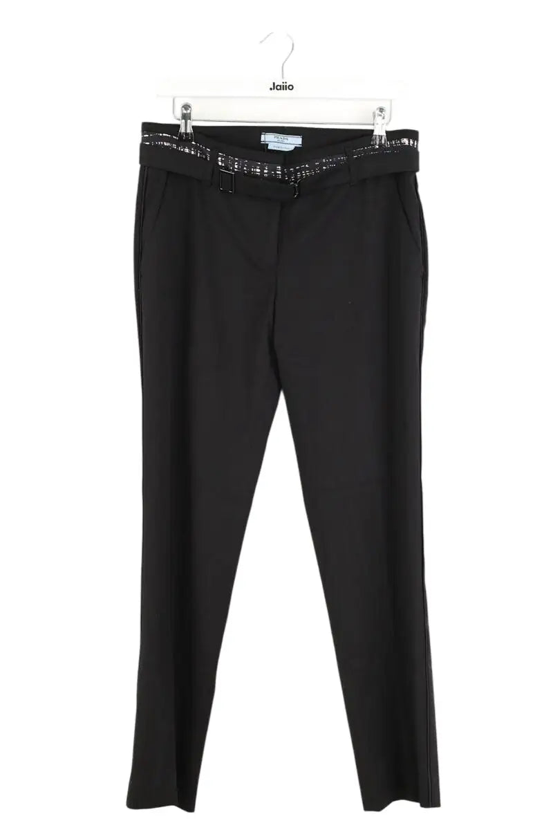 Pantalon droit Prada Noir en Laine, taille S - Seconde Main
