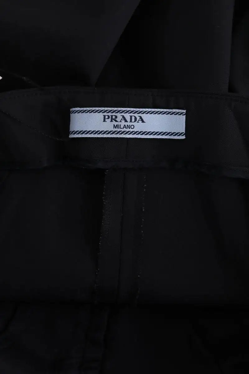 Pantalon droit Prada Noir en Synthétique