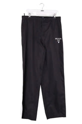 Pantalon droit Prada Noir en Synthétique, taille XL - Seconde Main