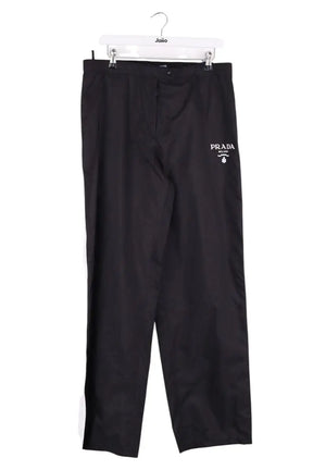 Pantalon droit Prada Noir en Synthétique, taille XL - Seconde Main