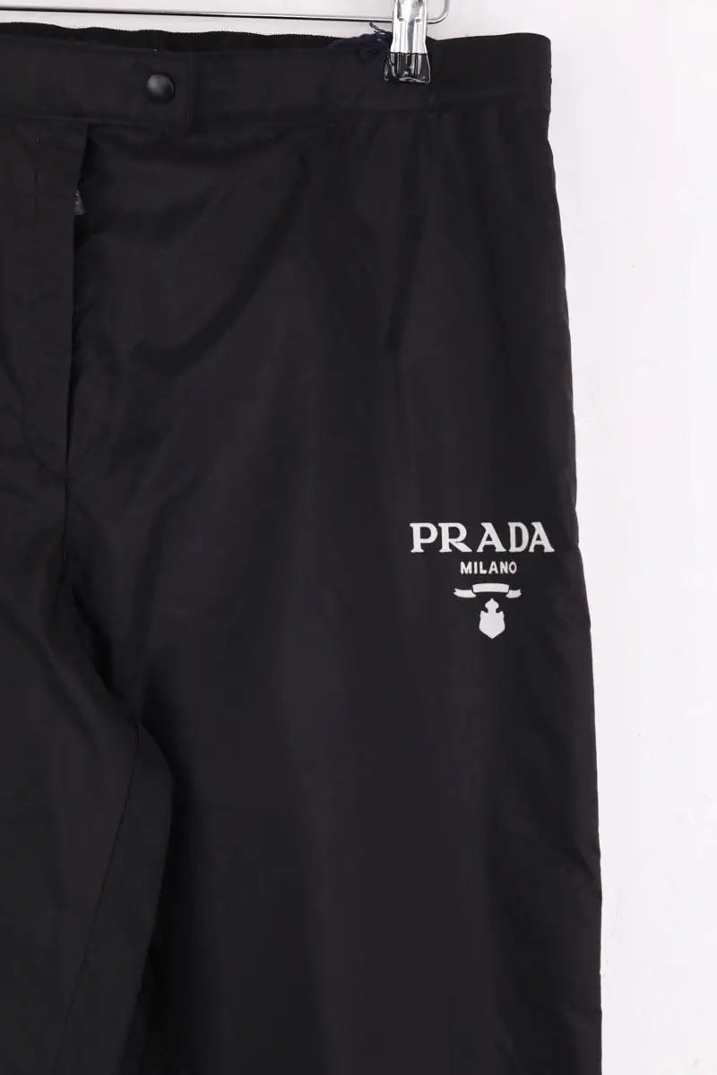 Pantalon droit Prada Noir en Synthétique
