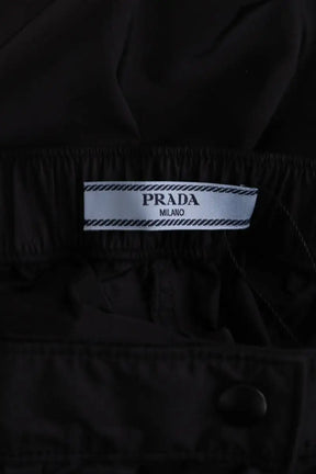 Pantalon droit Prada Noir en Synthétique