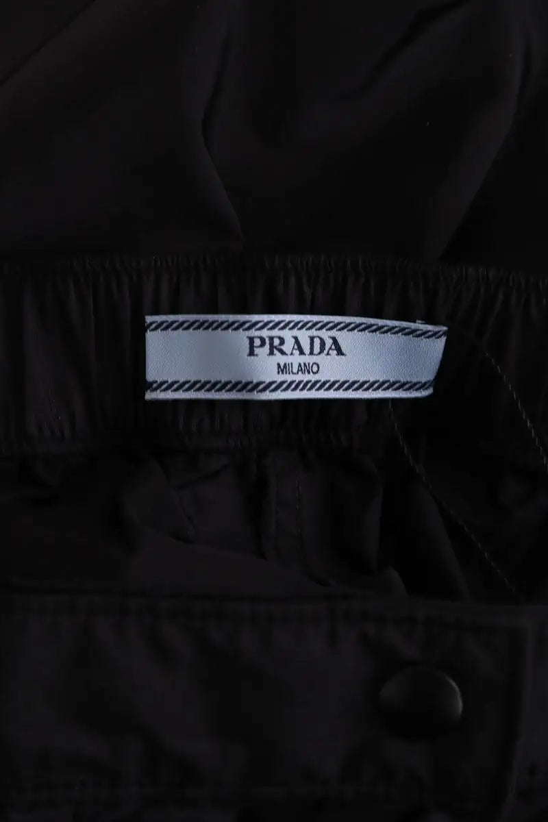 Pantalon droit Prada Noir en Synthétique