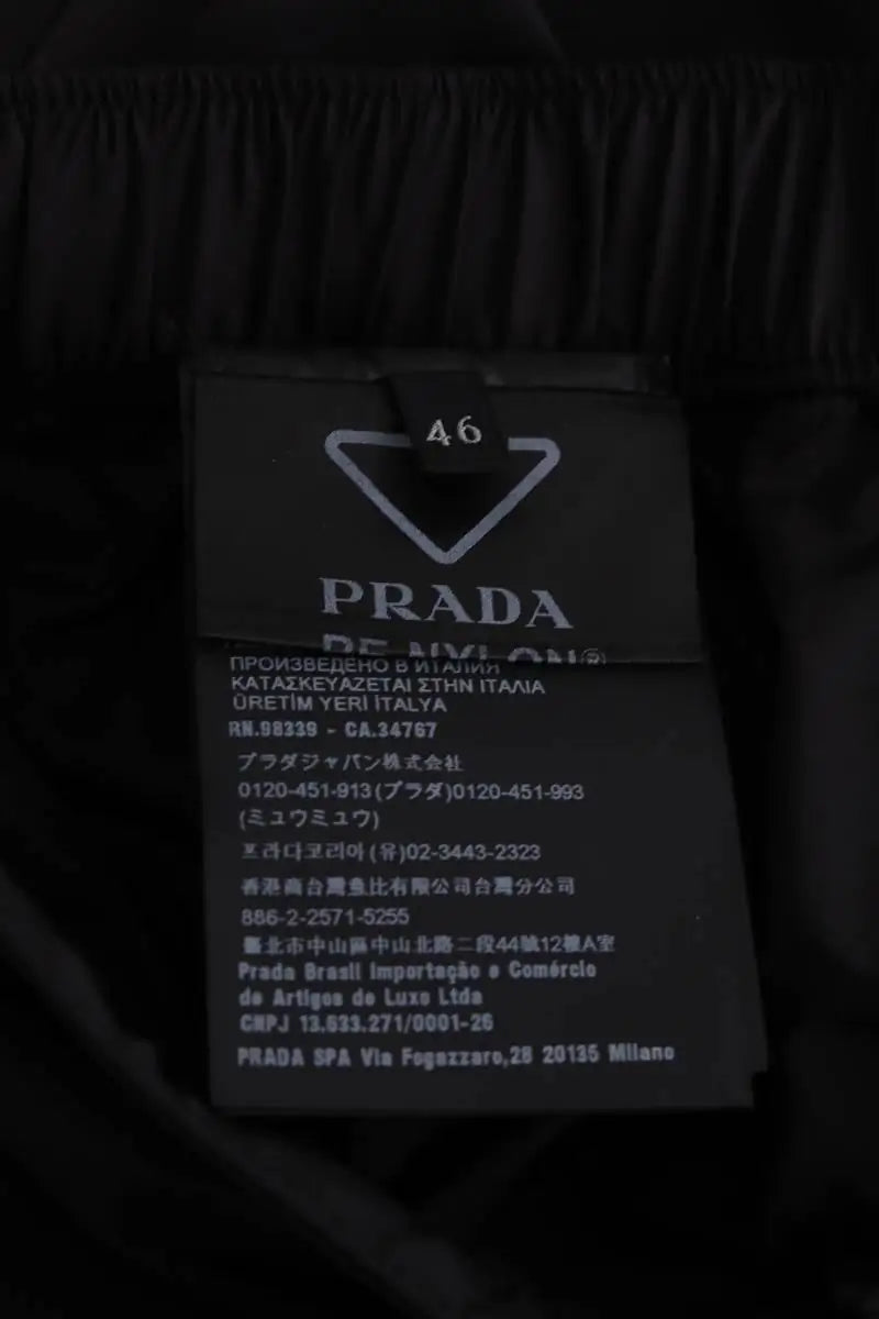 Pantalon droit Prada Noir en Synthétique