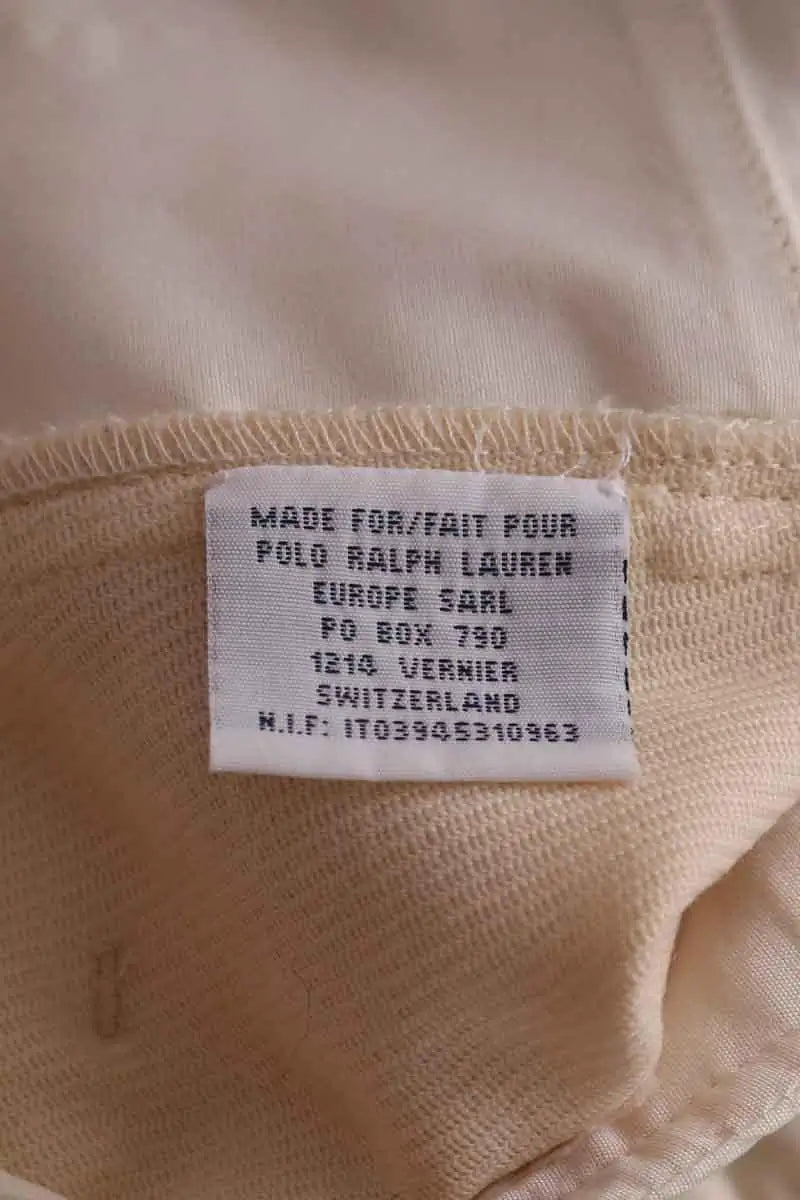 Pantalon droit Ralph Lauren Ecru en Synthétique