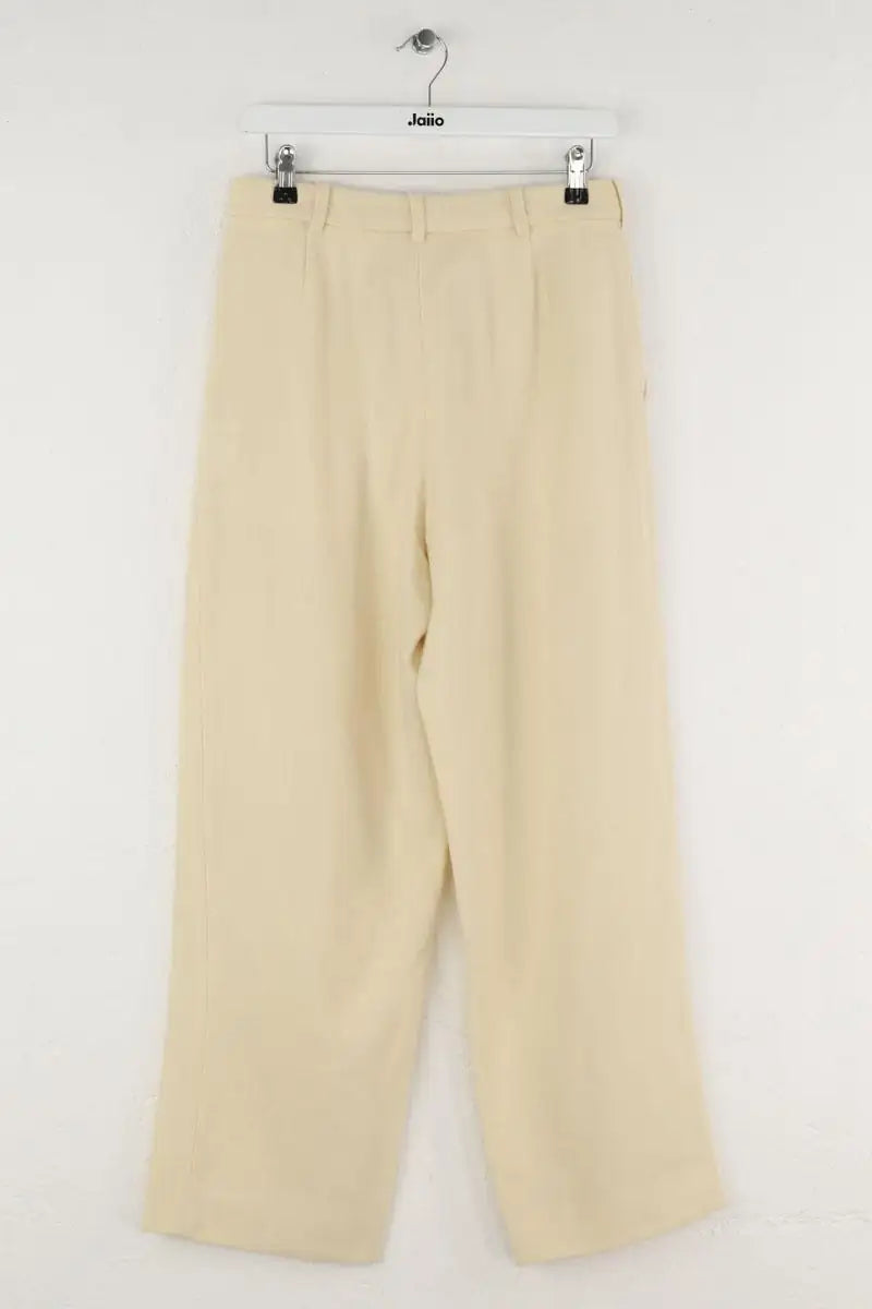 Pantalon droit Roseanna Ecru en Laine