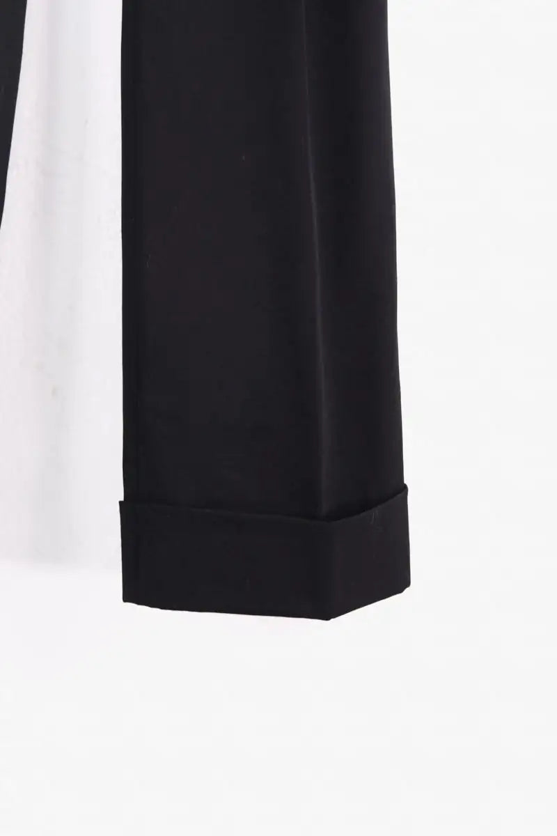 Pantalon droit Saint Laurent Noir en Laine