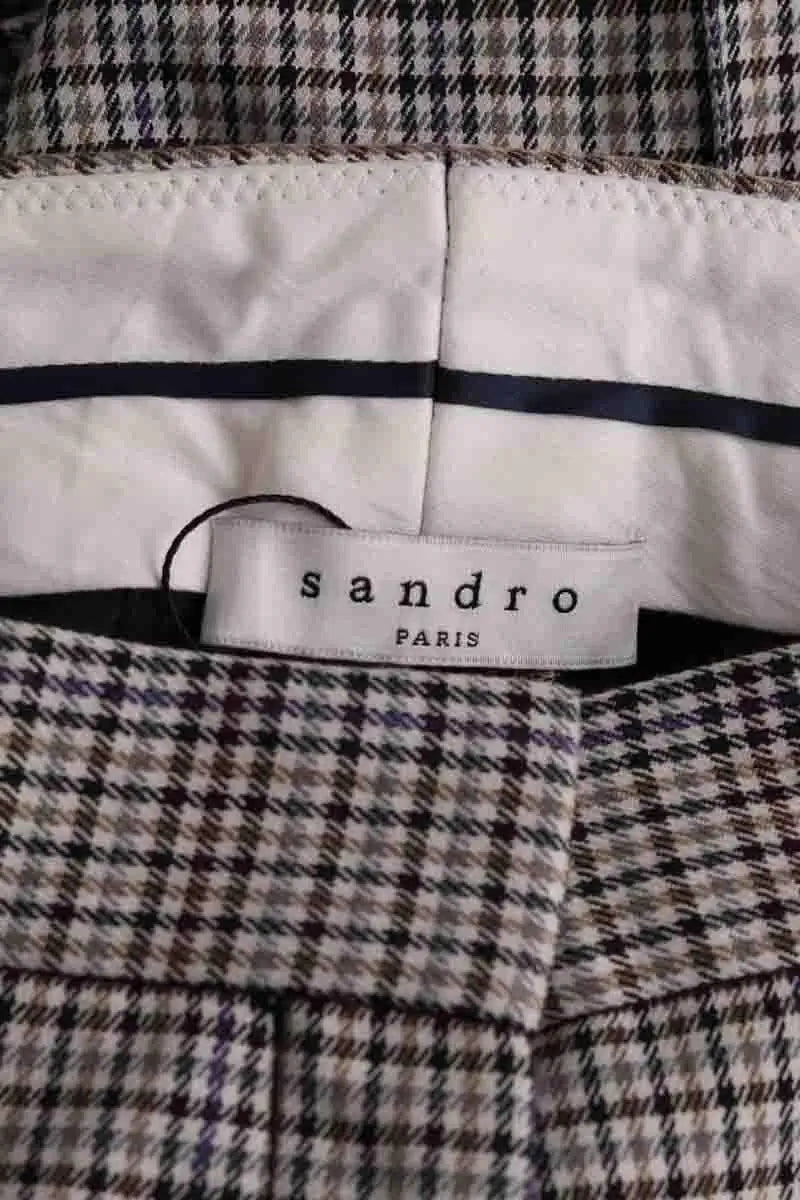 Pantalon droit Sandro Beige en Synthétique
