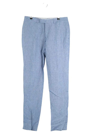 Pantalon droit Sandro Bleu en Lin, taille L - Seconde Main