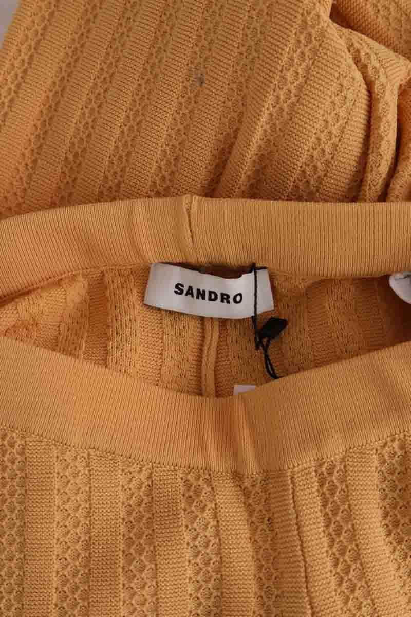 Pantalon droit Sandro Jaune en Viscose
