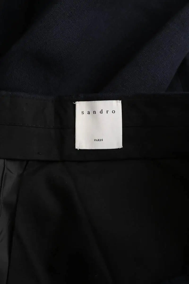 Pantalon droit Sandro Marine en Laine