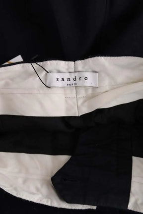 Pantalon droit Sandro Marine en Laine