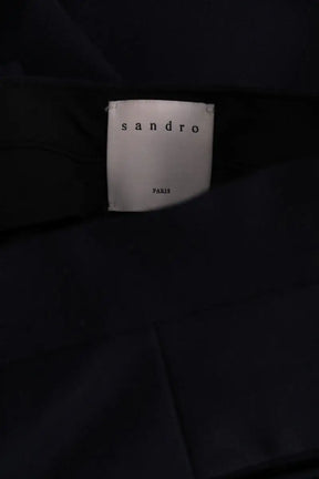 Pantalon droit Sandro Marine en Laine