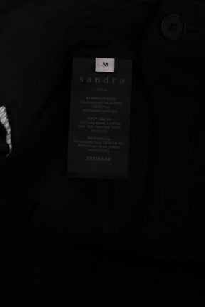 Pantalon droit Sandro Marine en Laine