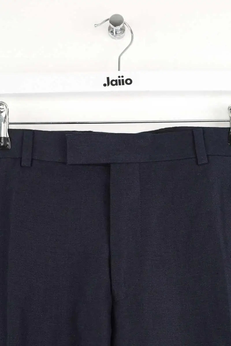 Pantalon droit Sandro Marine en Lin