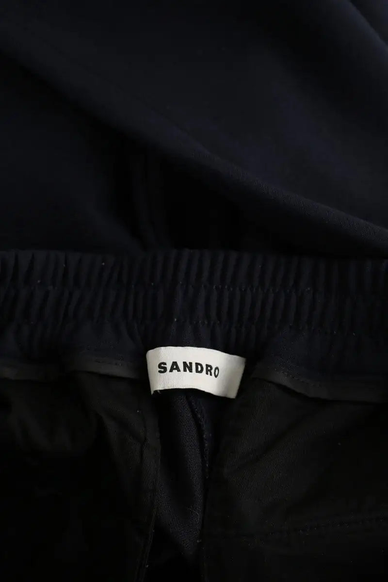 Pantalon droit Sandro Marine en Polyester