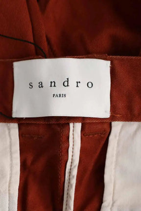 Pantalon droit Sandro Marron en Coton