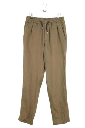 Pantalon droit Sandro Marron en Lin, taille L - Seconde Main