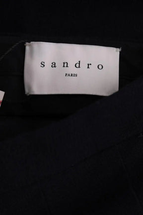 Pantalon droit Sandro Noir en Laine