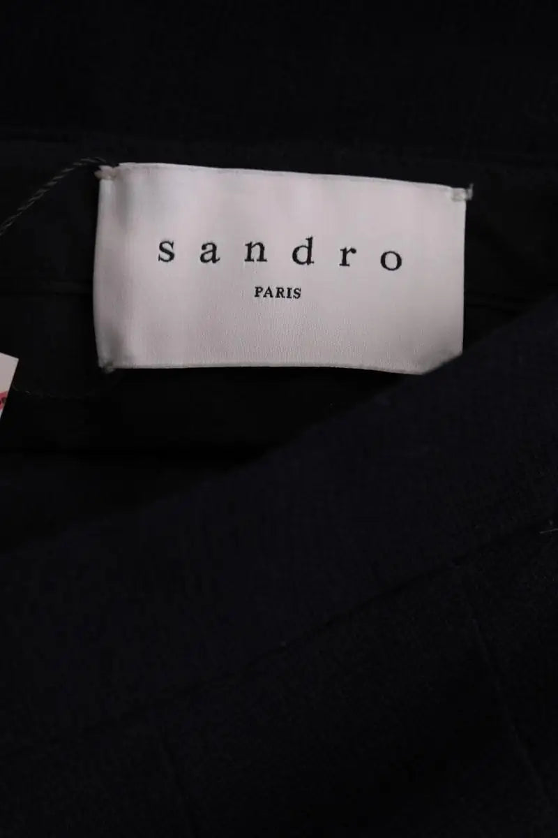 Pantalon droit Sandro Noir en Laine