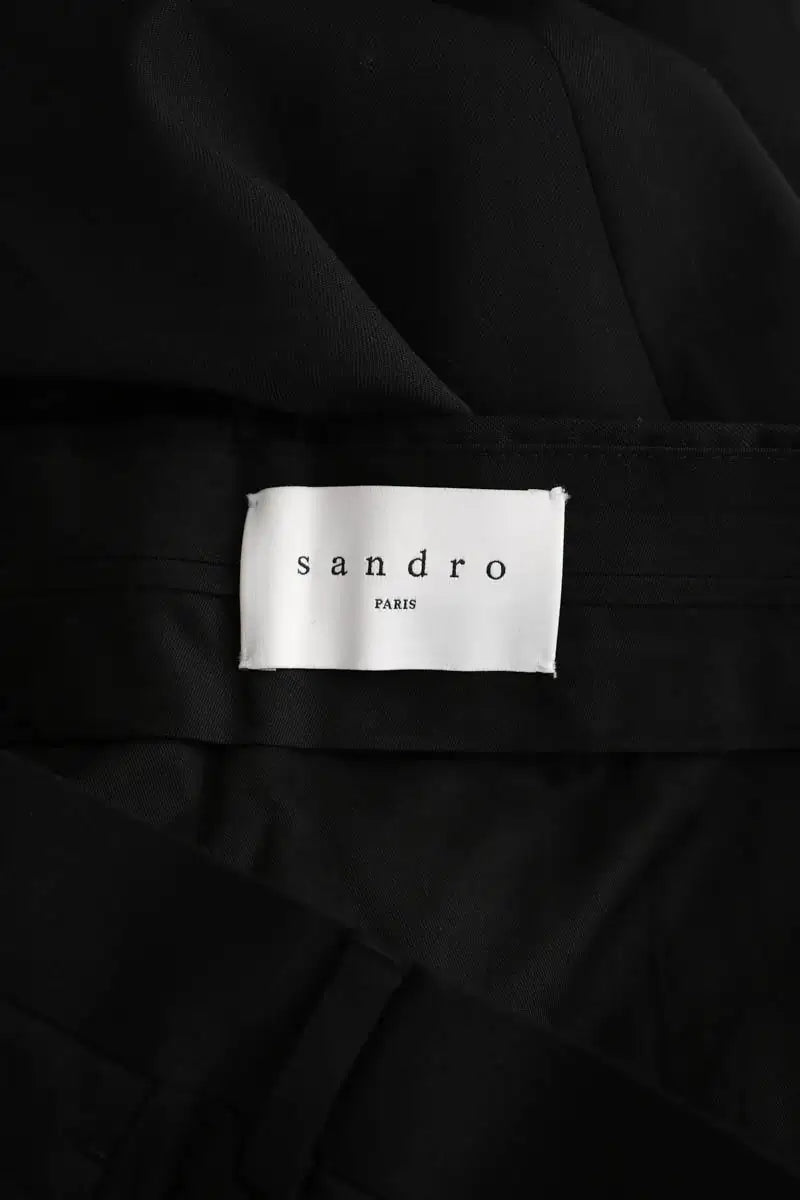 Pantalon droit Sandro Noir en Laine