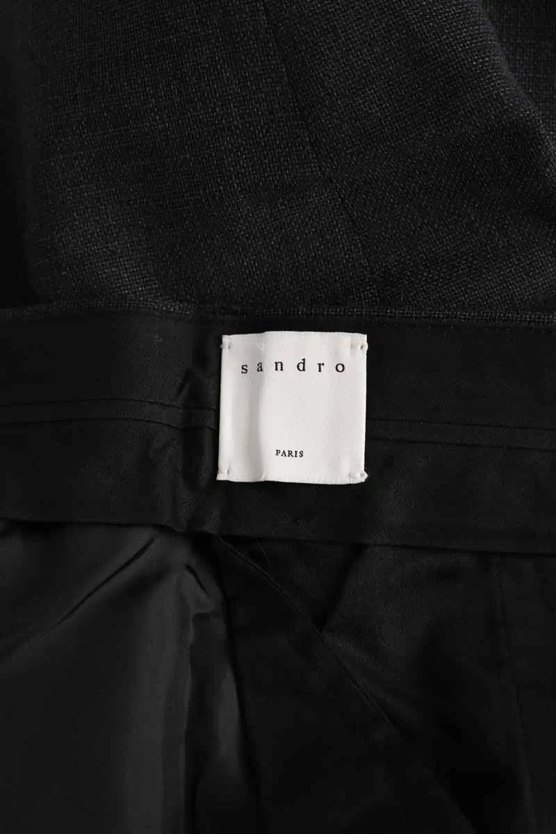 Pantalon droit Sandro Noir en Laine