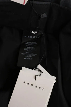 Pantalon droit Sandro Noir en Laine