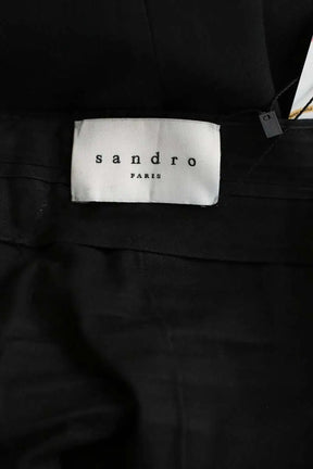 Pantalon droit Sandro Noir en Laine