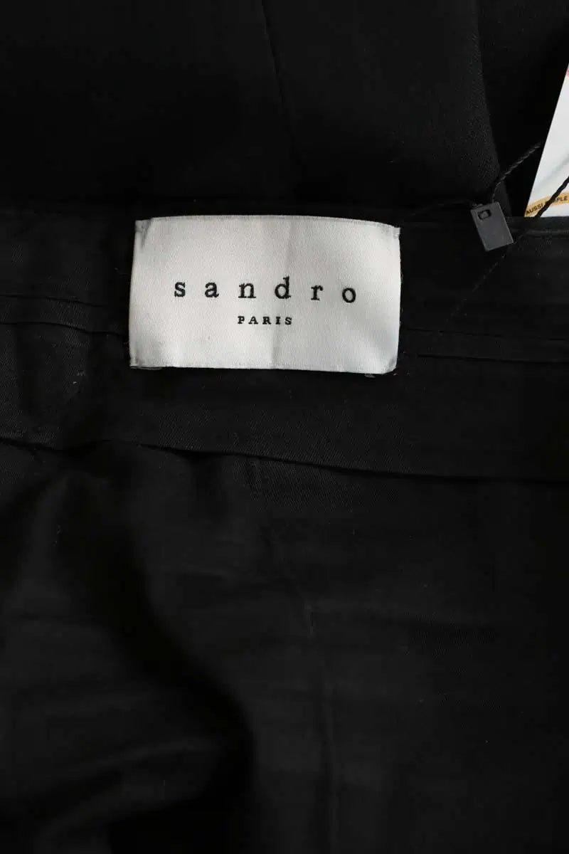 Pantalon droit Sandro Noir en Laine