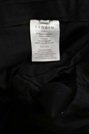 Pantalon droit Sandro Noir en Laine