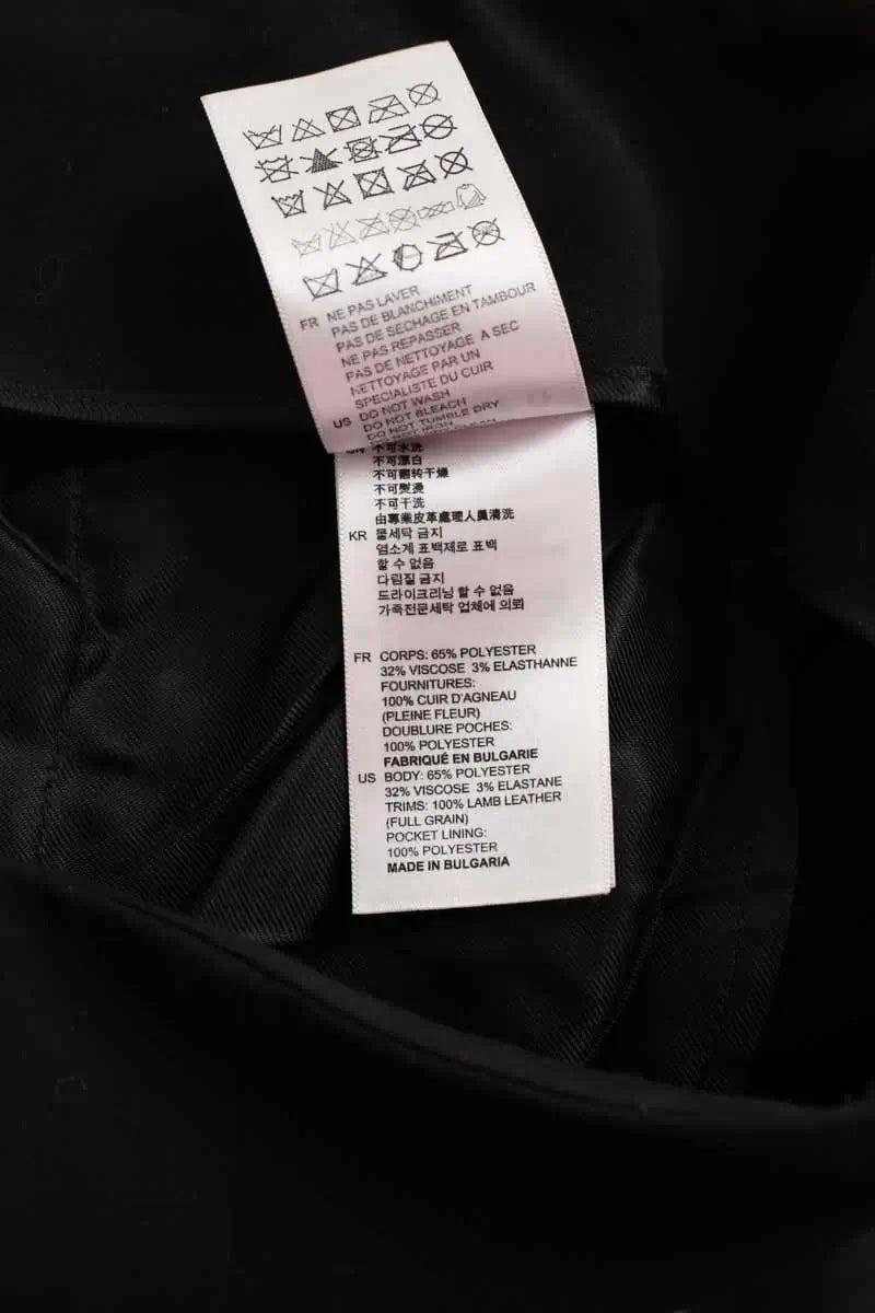 Pantalon droit Sandro Noir en Polyester