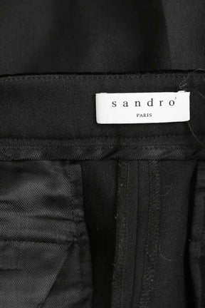 Pantalon droit Sandro Noir en Polyester
