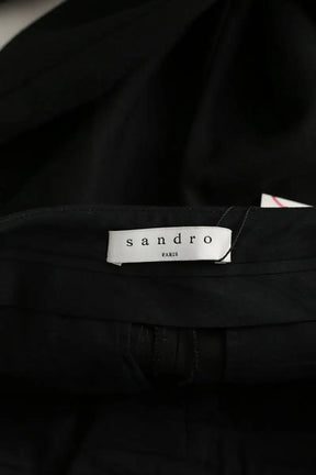 Pantalon droit Sandro Noir en Polyester