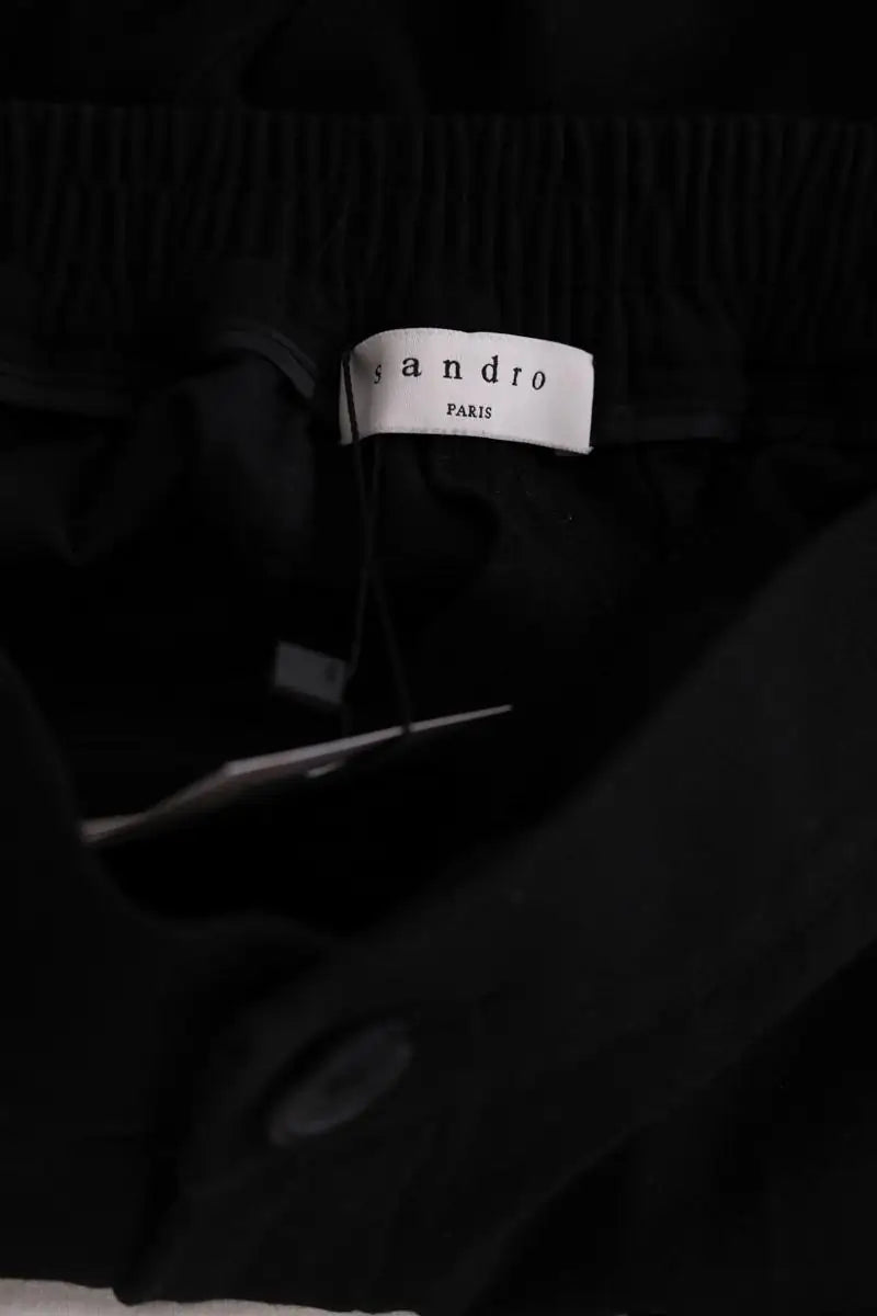 Pantalon droit Sandro Noir en Synthétique