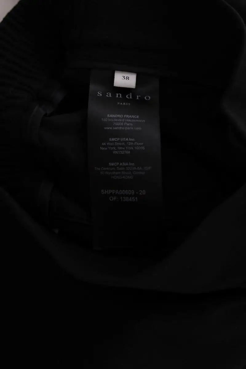 Pantalon droit Sandro Noir en Synthétique